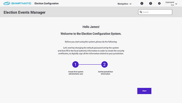 Election Configuration screen