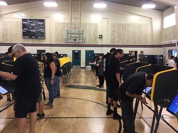Ciudadanos votando con la solución VSAP durante las primarias de los Ángeles en 2020